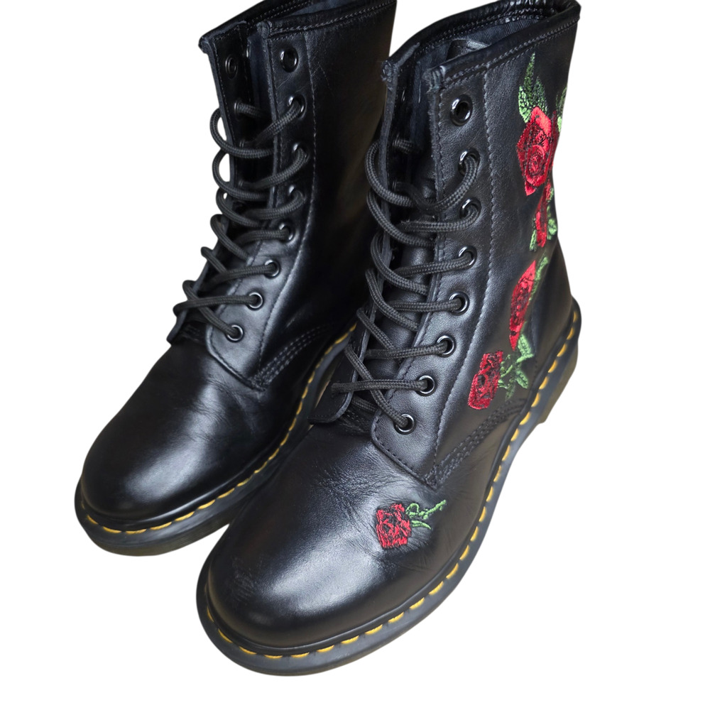 Dr. Martens 1460 Vonda 8 Eye Floral Leather Women's Boots - Black, Size 9 US... - Picture 5 of 6